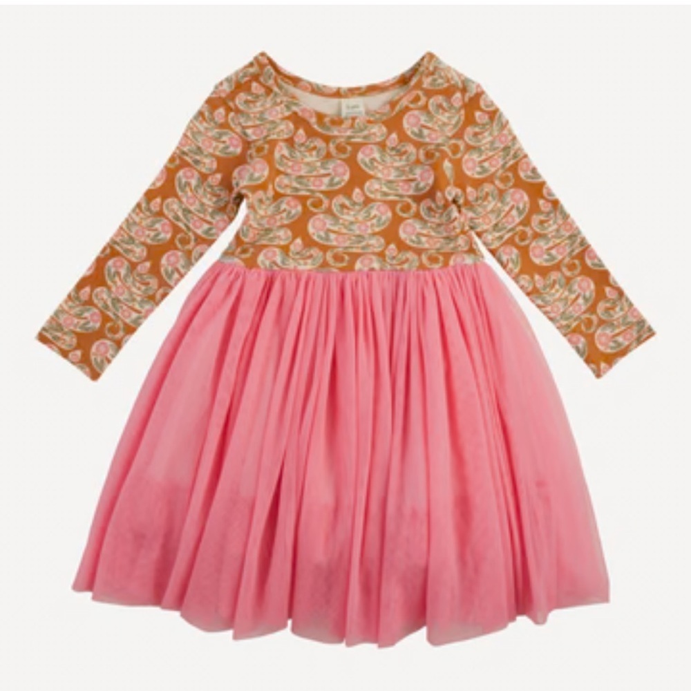 Kate Quinn NEW long sleeve ballerina tulle dress | pink floral snake size 2T